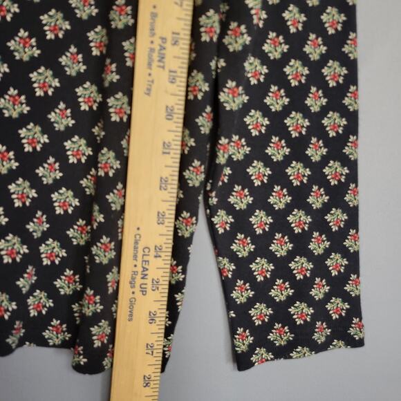 Croft & Barrow Top Womens 2XL Black Red Holly Berry Mock Neck Cotton Christmas - Picture 8 of 11